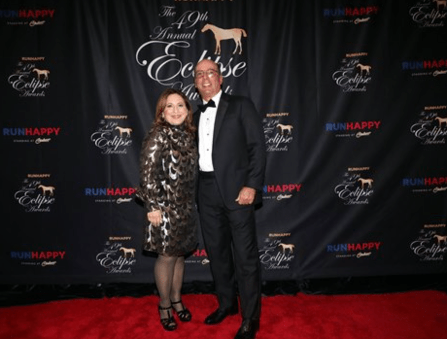 Stuart Grant with his wife Suzanne at the ceremony for the 2019 Eclipse Awards at Gulfstream Park
